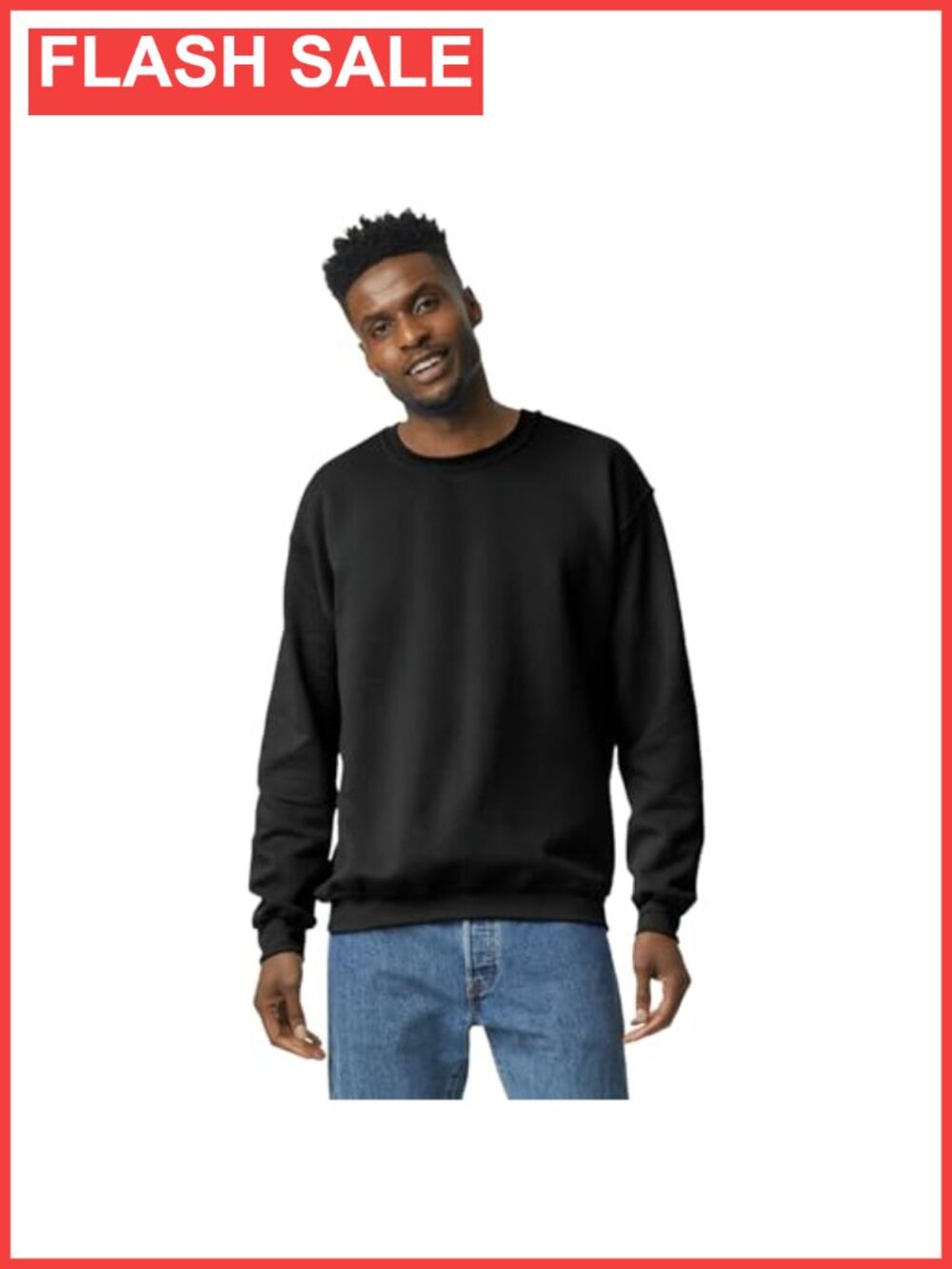 Fleece Crewneck Long Sleeve Pullover Sweatshirt Classic Fit Cozy Soft Warm